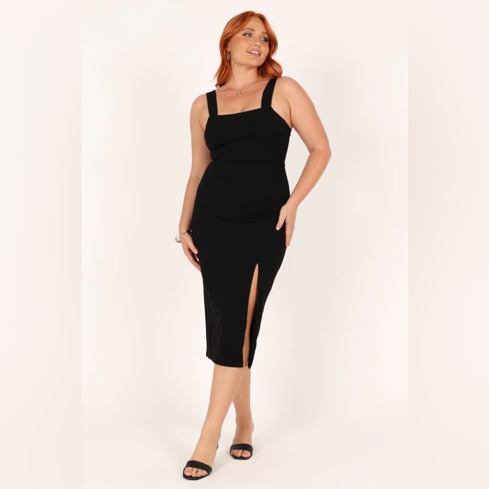Squareneck Petal & Pup Wedding Guest Dress  HYATT DRESS - BLACK size 12